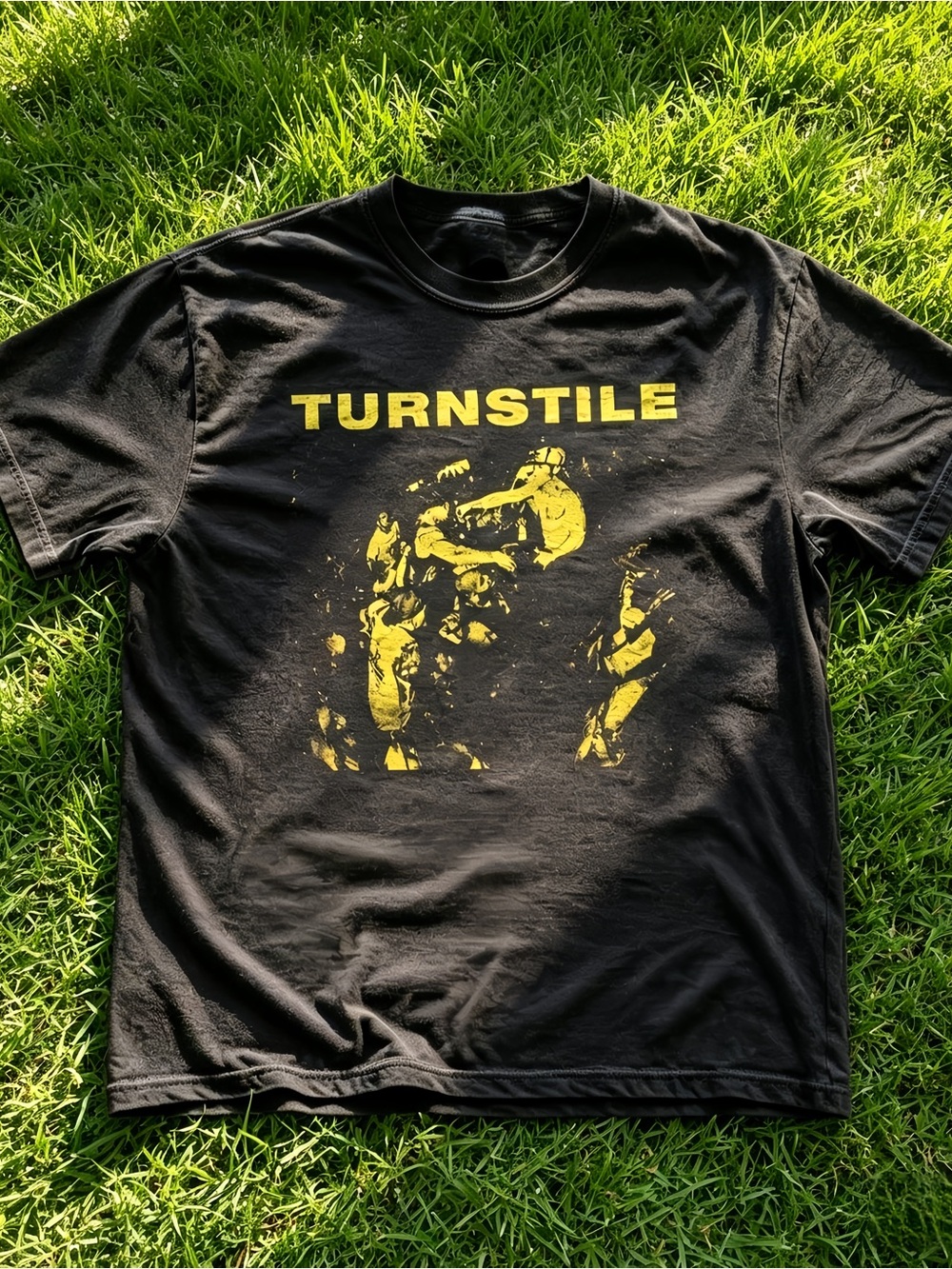 Turnstile band logo black and yellow print unisex T-shirt